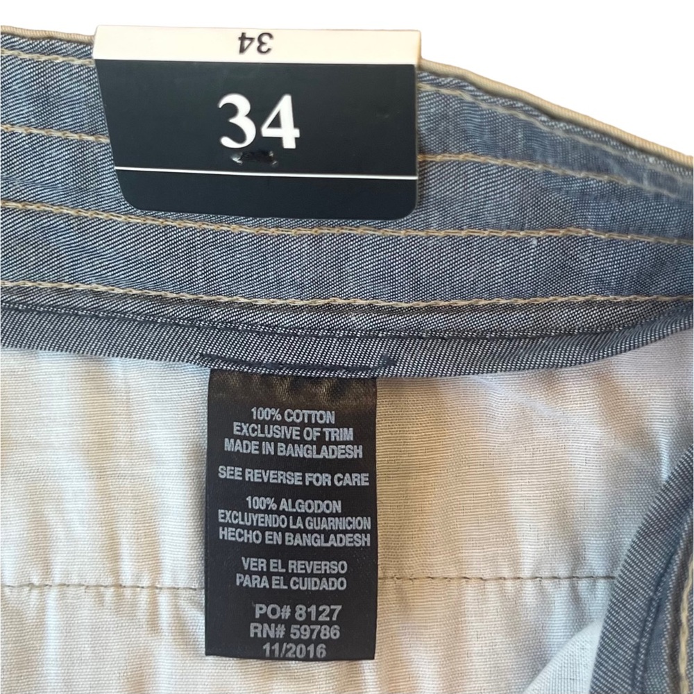 London Fog Shorts Color: Ash Stone Flat Front Chino Tan NWT Men’s Size 34 - Picture 3 of 15